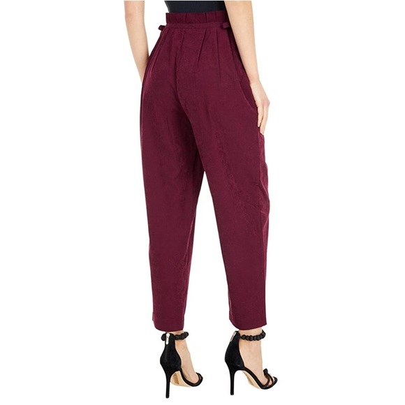 JOIE Telia Deep Wine Paperbag Tie Waist Pants - Picture 6 of 12